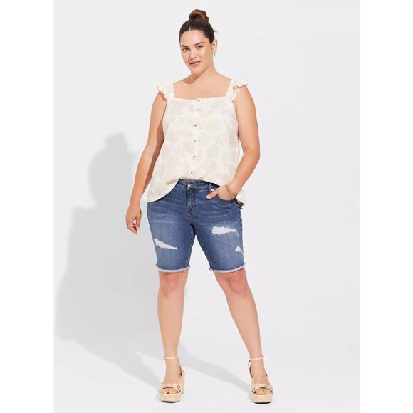 Torrid Double Gauze Ruffle Button Front Tank Top • Size 3X - Picture 13 of 13